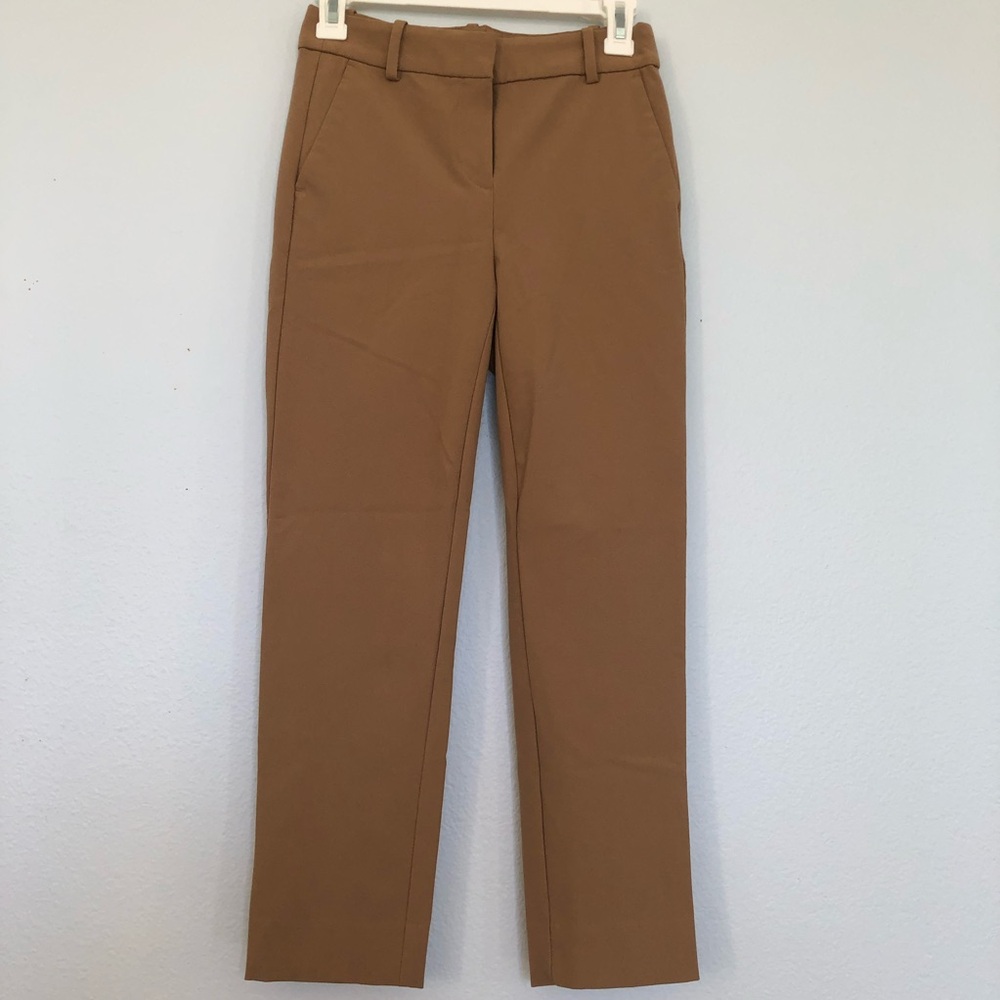 Women’s Tailored Straight-Leg Pants — Camel